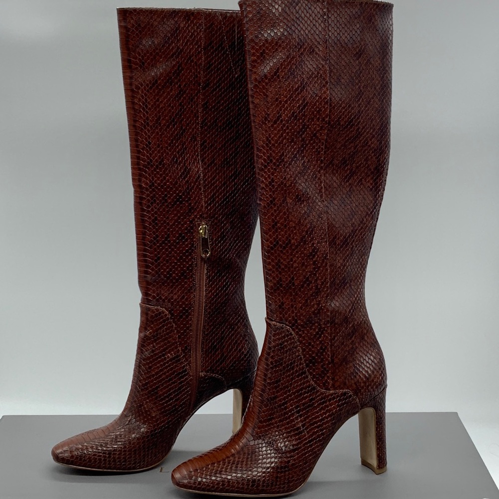 Louise et Cie  Snake Print Leather Knee High Boot
